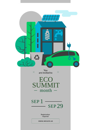 Designvorlage Invitation to Eco Summit für Poster 28x40in