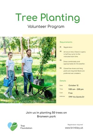 Template di design Volunteer Program Team Planting Trees Tumblr