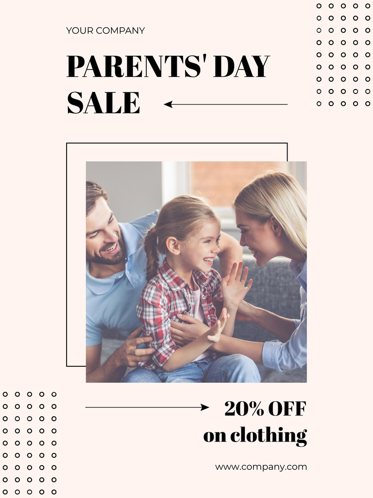 Parent's Day Clothing Sale Poster US Design Template