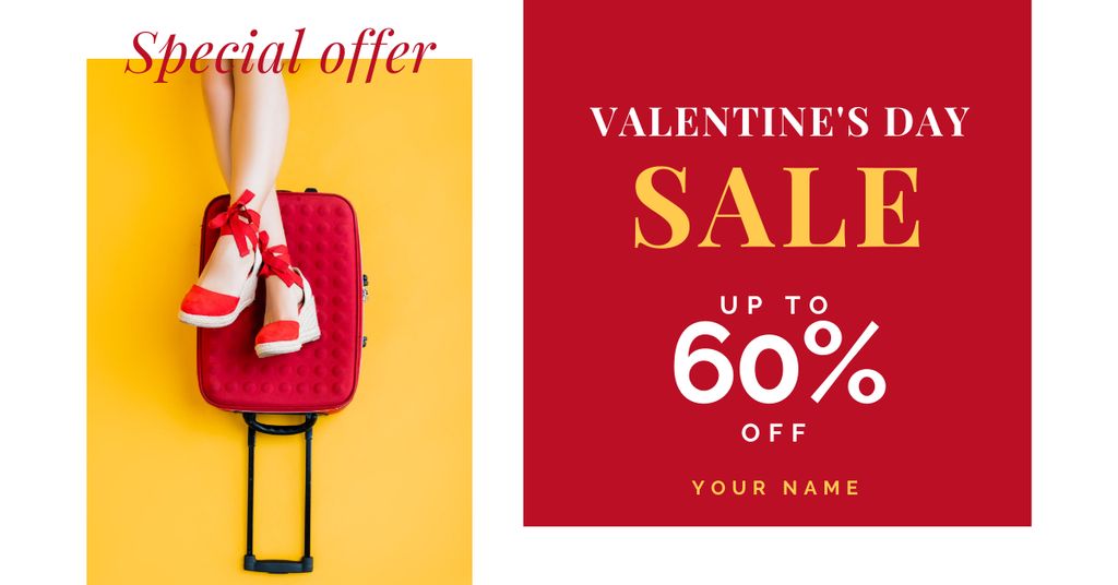 Modèle de visuel Women's Valentine's Day Sale - Facebook AD