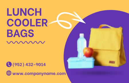 Lunch Cooler Bag Advertisement Business Card 85x55mm Design Template