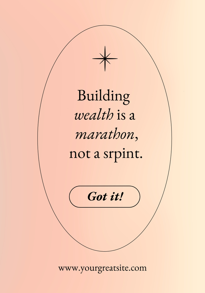 Wealth Inspirational Quote Poster 28x40in Design Template