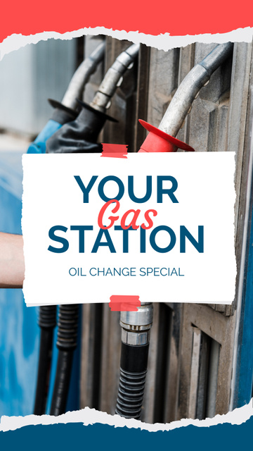 Ontwerpsjabloon van Instagram Story van Quality Gasoline at Modern Gas Station