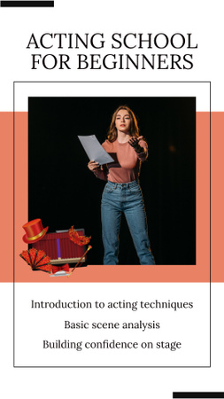Performance-driven Acting School Services Offer Instagram Video Story Design Template