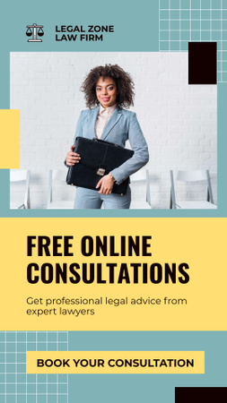 Free Online Legal Consultations Offer Instagram Video Story Design Template