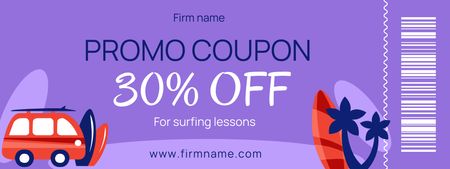 Surfing School Ad Coupon Design Template