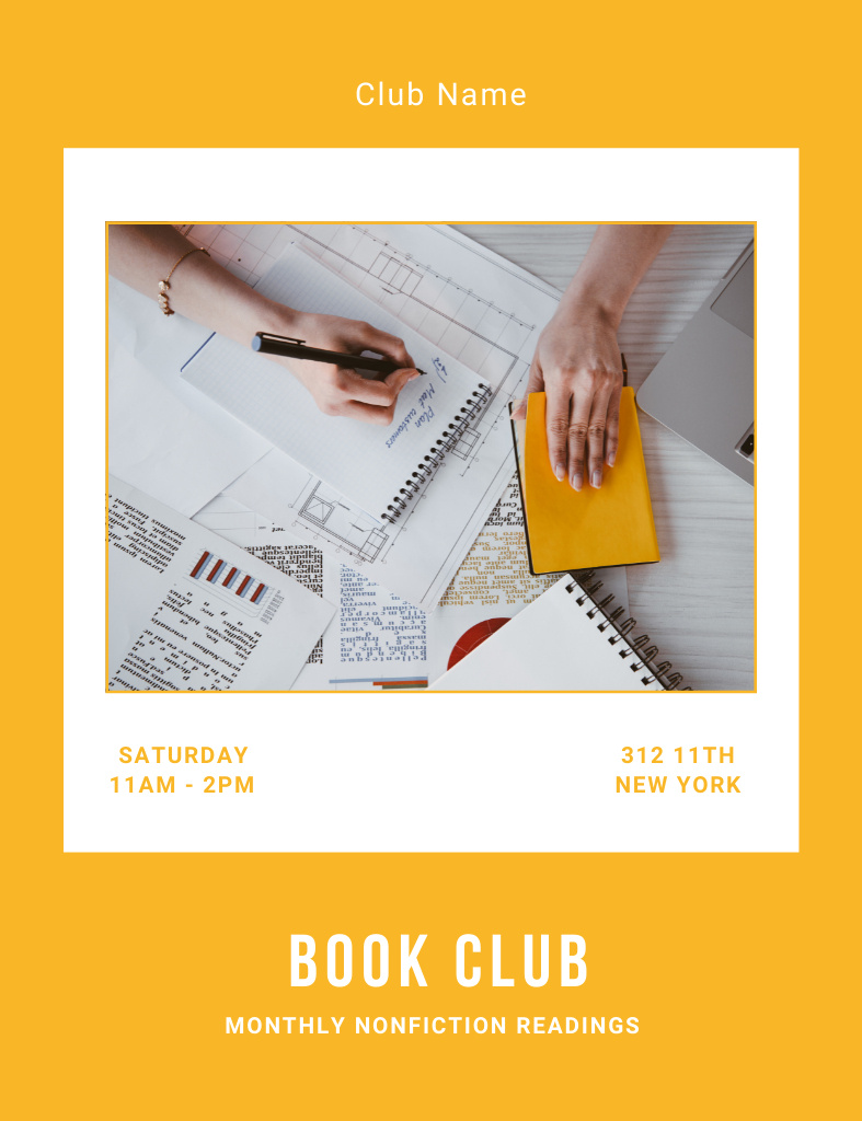 You Are Invited to Book Club Invitation 13.9x10.7cmデザインテンプレート