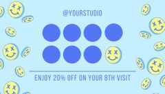 Loyalty Program Offer with Emoticons on Blue