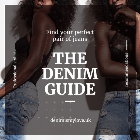 Modèle de visuel Guide du denim avec Stylish Girls - Instagram