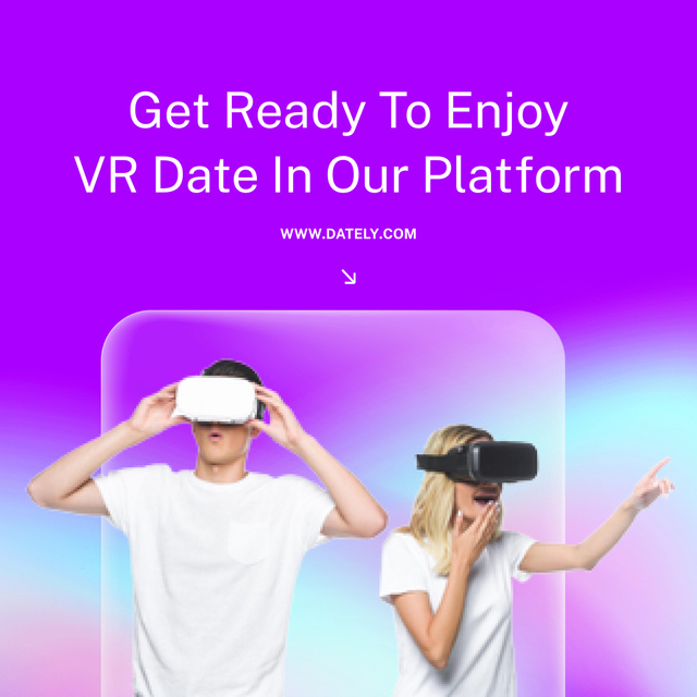 Ontwerpsjabloon van Instagram van Virtual Reality Online Dating Platform