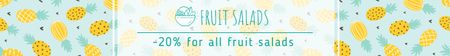 Salads Offer Pineapple Fruit Pattern Leaderboardデザインテンプレート