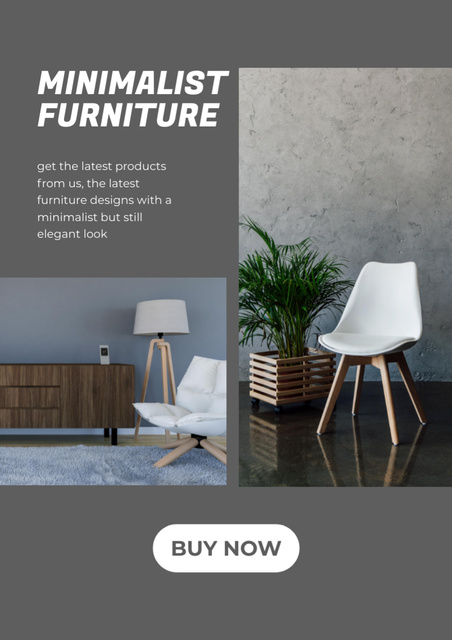 Minimalist Furniture Sale Offer Poster A3 tervezősablon