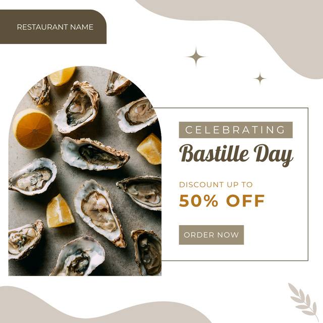 Bastille Day Seafood Discount Instagramデザインテンプレート