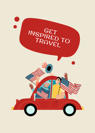 USA Independence Day Tours Offer Postcard A6 Vertical Design Template