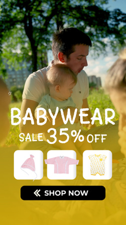 Sarı Şirin Bebek Giyim İndirim Teklifi TikTok Video Tasarım Şablonu