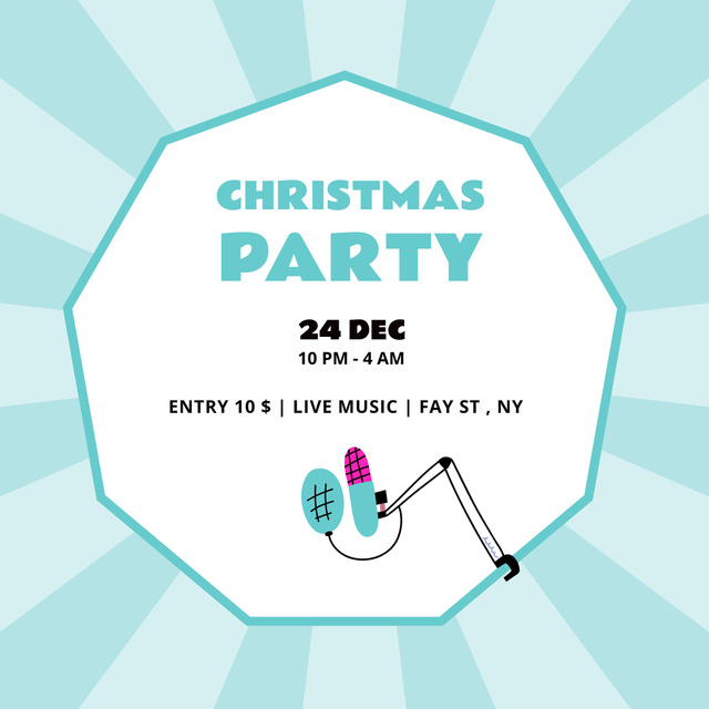 Christmas Party and Music Instagram Tasarım Şablonu