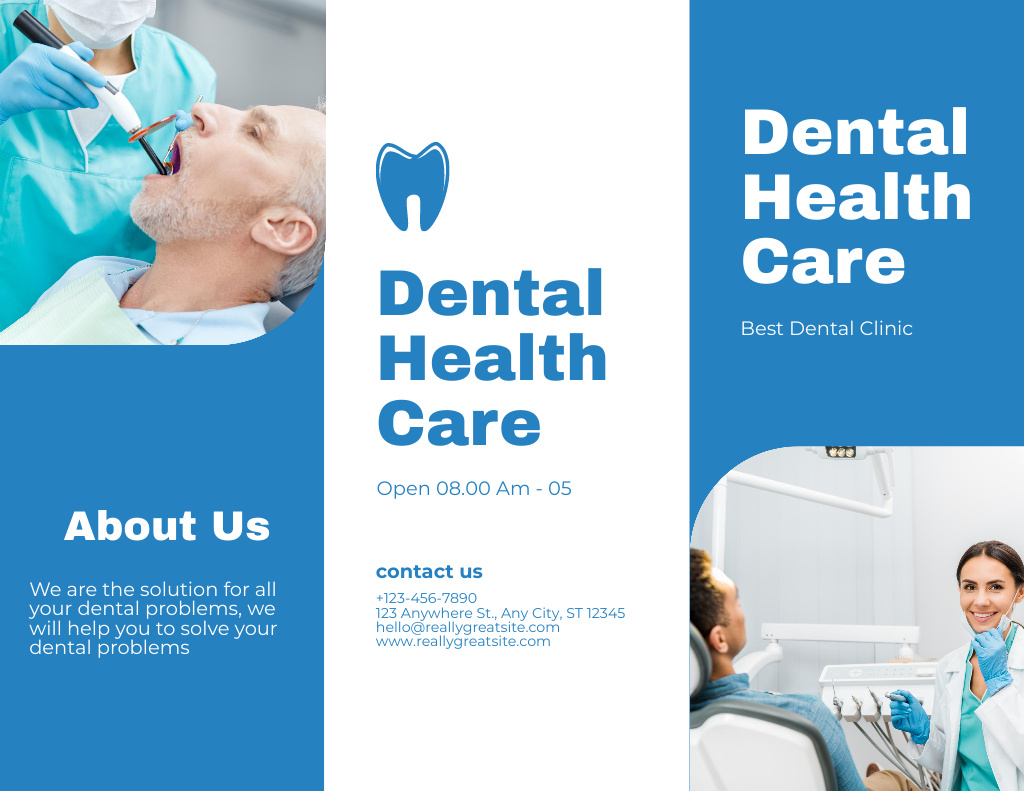 Patients on Procedures in Dental Clinic Brochure 8.5x11in – шаблон для дизайну