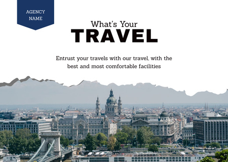 Famous Cities Tours Offer by Travel Agency Card Tasarım Şablonu