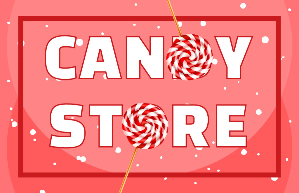 Discount in Candy Store Red Business Card 85x55mm – шаблон для дизайна