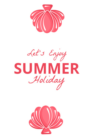 Let's Enjoy Summer Holiday Postcard 4x6in Vertical Design Template