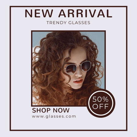 Stylish Woman Wearing Sunglasses Instagram Design Template