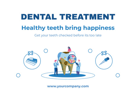 Designvorlage Illustration of Dental Treatment für Card