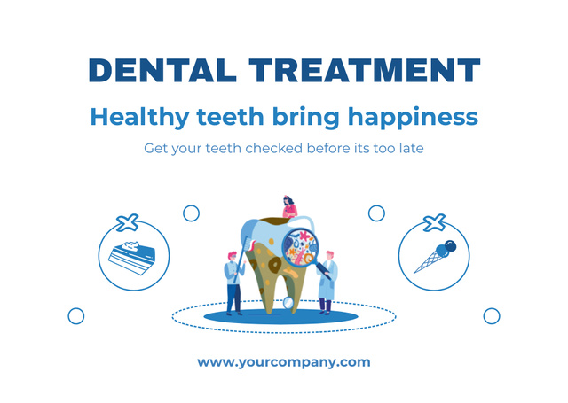 Illustration of Dental Treatment Cardデザインテンプレート