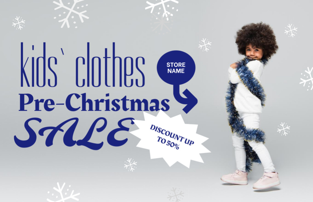 Ad of Pre-Christmas Sale of Kids' Clothes Flyer 5.5x8.5in Horizontalデザインテンプレート