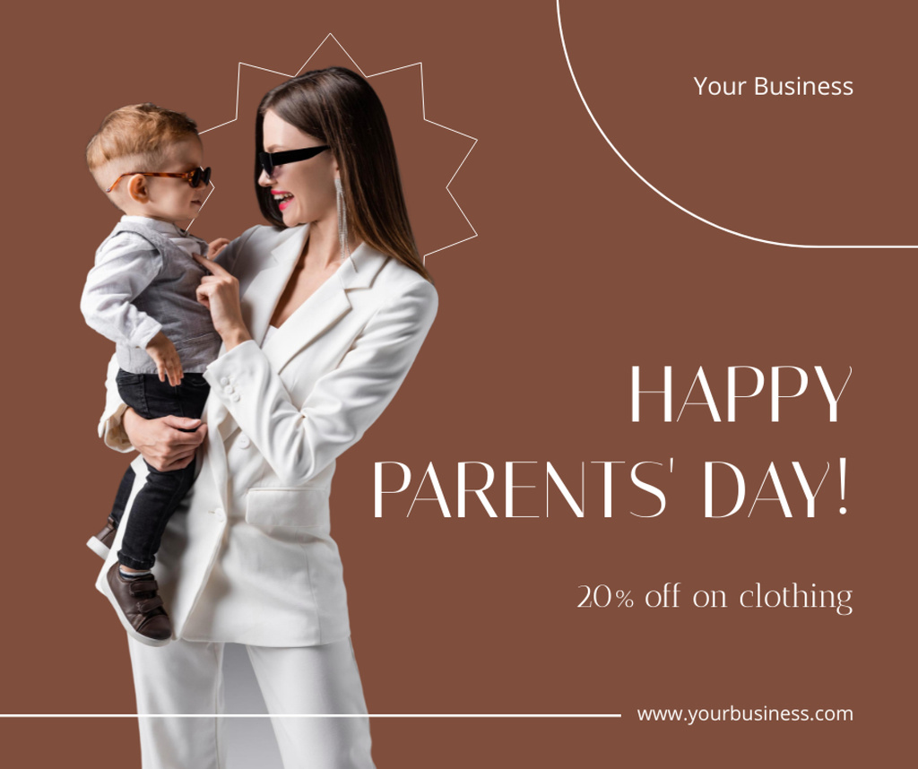 Parents Day Discount Announcement Facebook tervezősablon