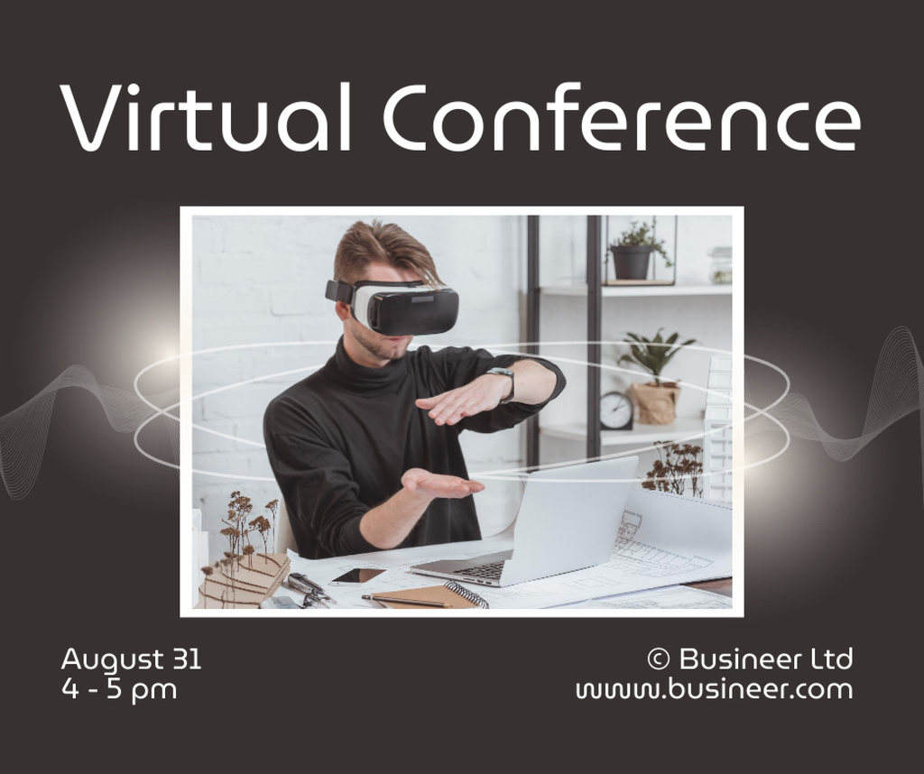 Virtual Conference Announcement Facebook Πρότυπο σχεδίασης