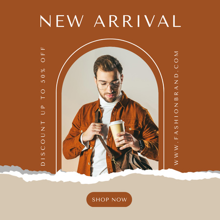 New Male Clothing Ad  Instagram Design Template