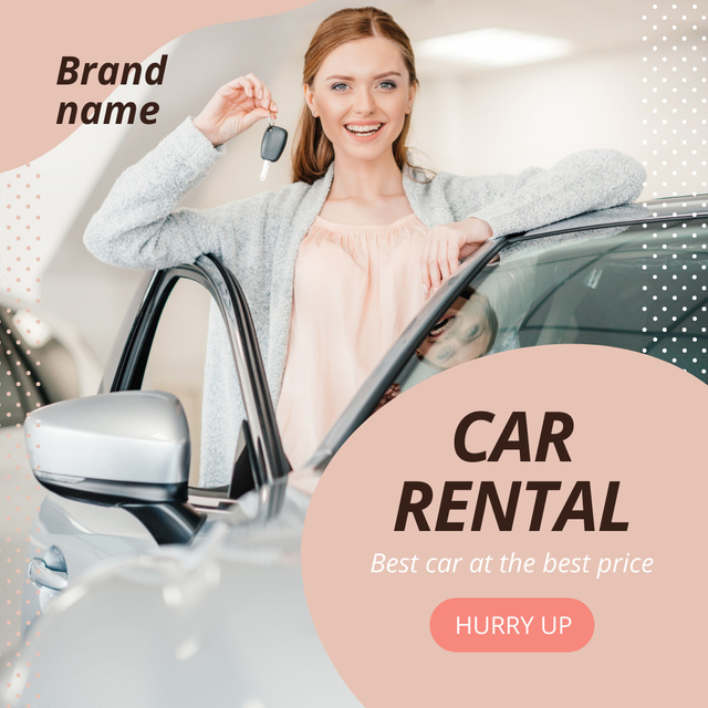 Car Rental Service Ad Instagram Πρότυπο σχεδίασης