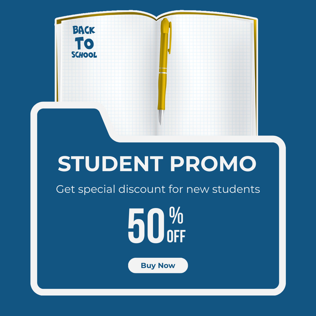 Special Discount Offer on Items for New Students Instagram – шаблон для дизайну