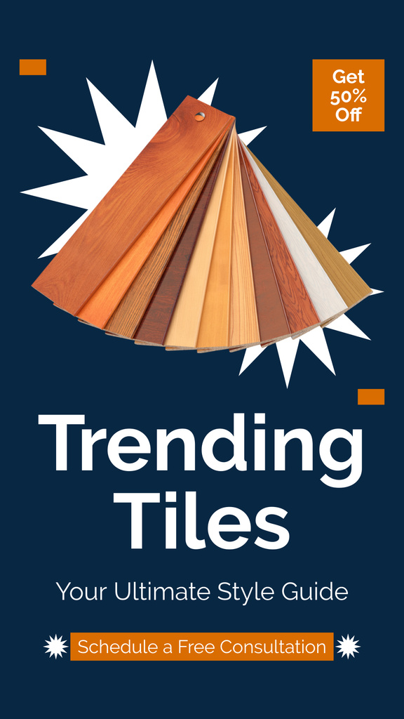 Modèle de visuel Ad of Trending Tiles for Tiling Services - Instagram Story