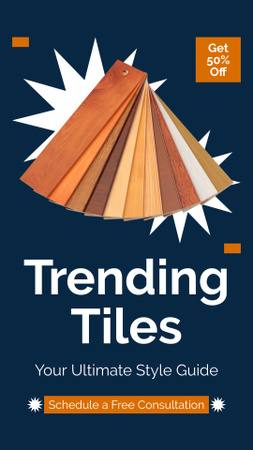 Designvorlage Anzeige von Trendfliesen für Fliesenleger für Instagram Story
