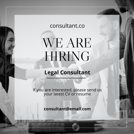 Legal Consultant Vacancy Ad Instagram Design Template