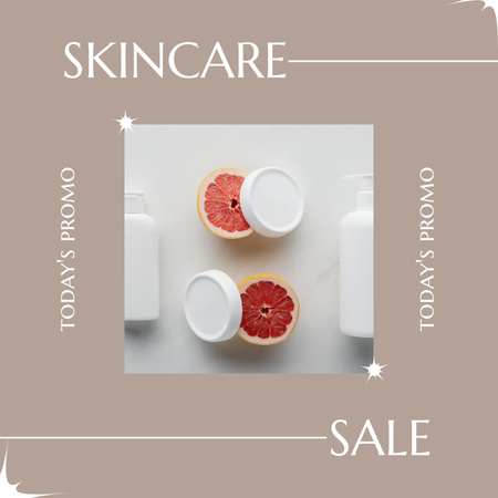 Skin Care Promotion with Cream and Grapefruit Instagram Design Template