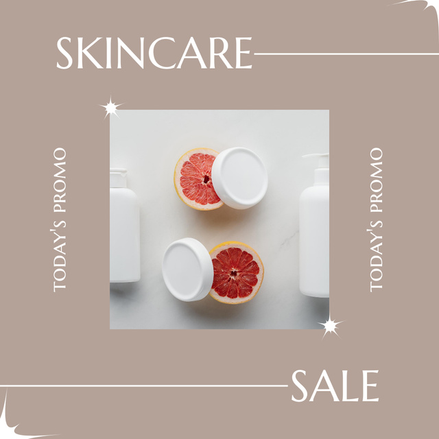 Skin Care Promotion with Cream and Grapefruit Instagram Design Template