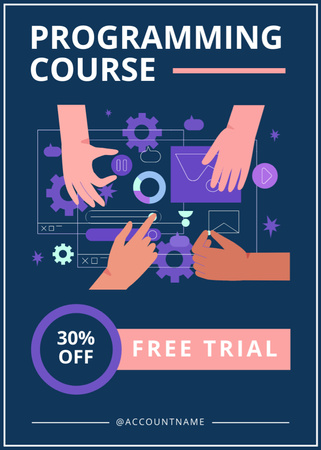 Free Trial on Programming Course Flayer tervezősablon