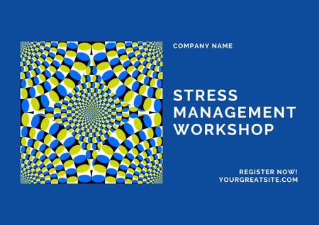 Stress Management Workshop for Employees with Kaleidoscope Poster B2 Horizontal Design Template