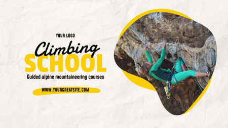 Designvorlage Anzeige für intensive Kletter- und Bergsteigerkurse für Full HD video