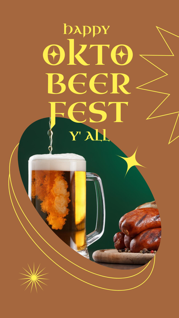 Yummy Sausages And Beer For Oktoberfest Instagram Story – шаблон для дизайна