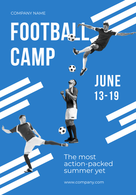 Football Sport Camp Poster 28x40in Design Template