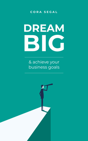 Template di design Business Goals Man on Cliff with Spyglass Book Cover
