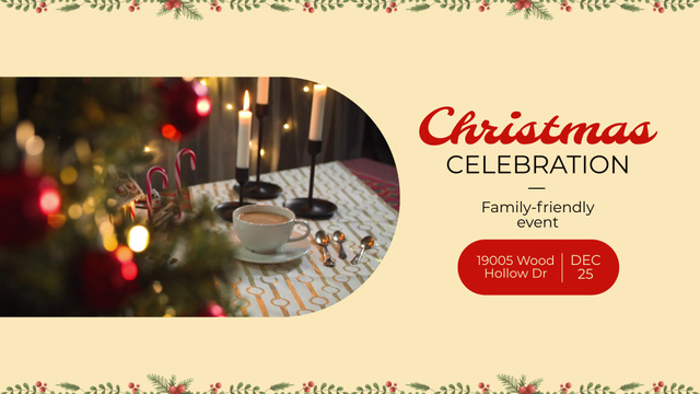 Plantilla de diseño de Announcement of Christmas Celebration with Cozy Decorated Home Full HD video 