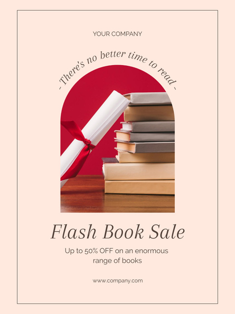 Book Sale with Discount Poster US Design Template