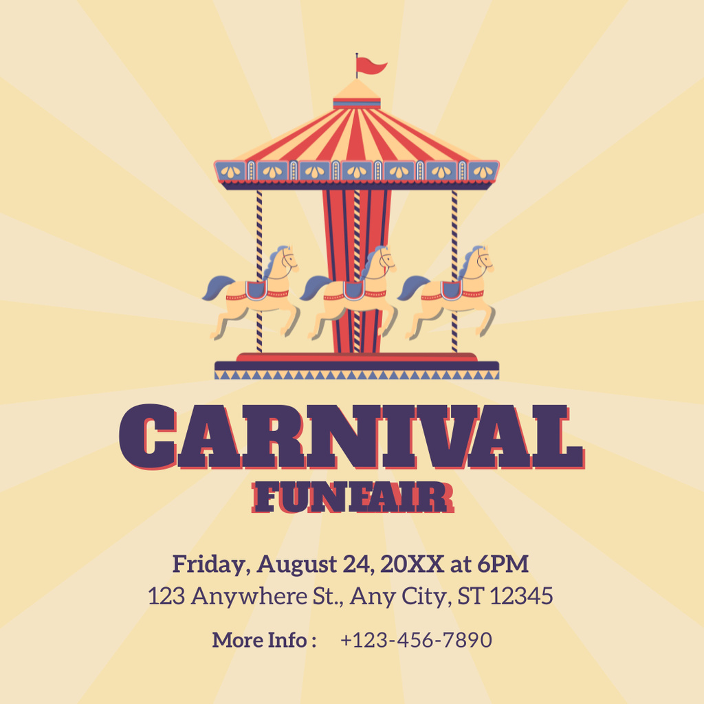 Best Carnival Funfair Announcement In August Instagram – шаблон для дизайна