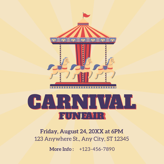 Ontwerpsjabloon van Instagram van Best Carnival Funfair Announcement In August
