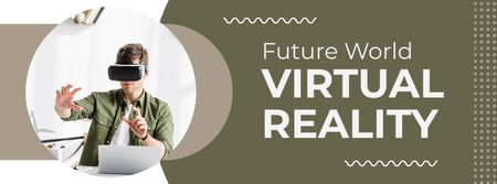Plantilla de diseño de Realidad virtual del mundo futuro Facebook cover 
