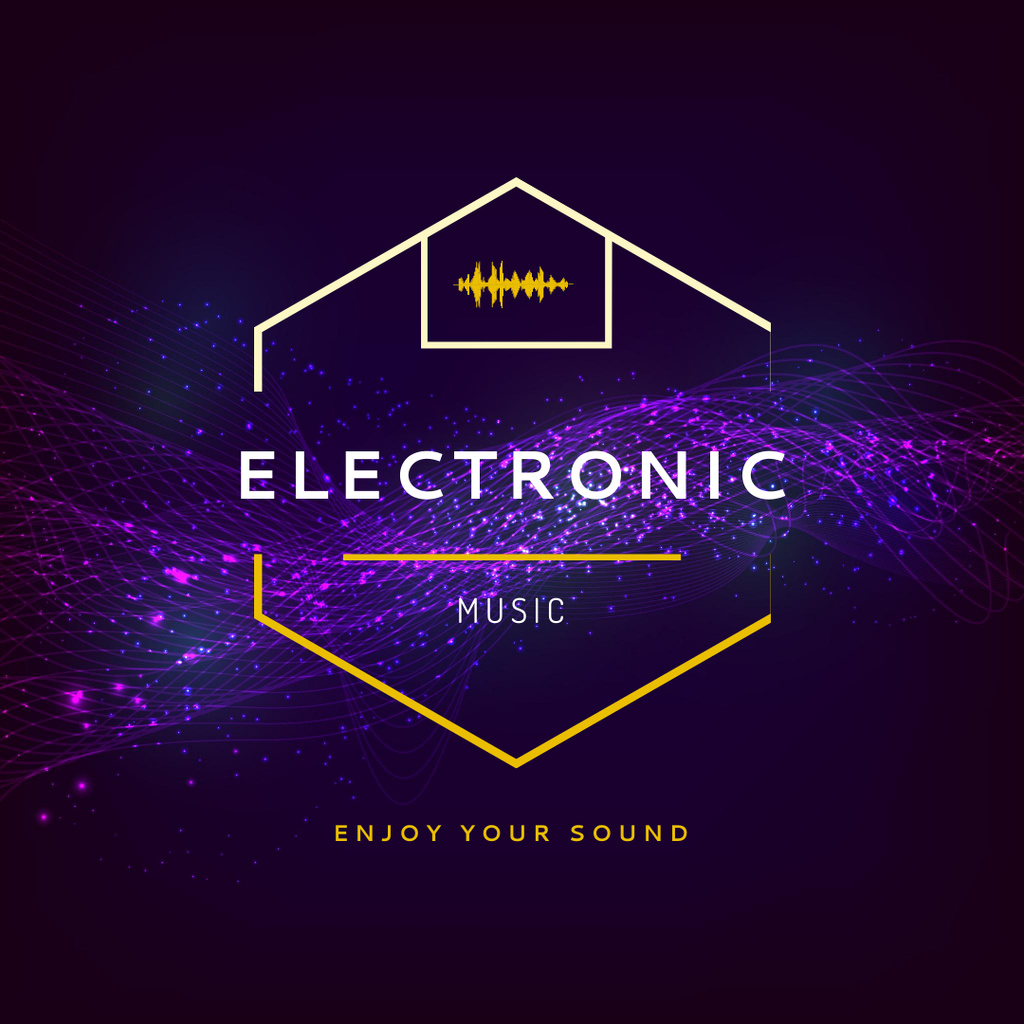 Electronic Music Cover Dark Purple Instagram Design Template